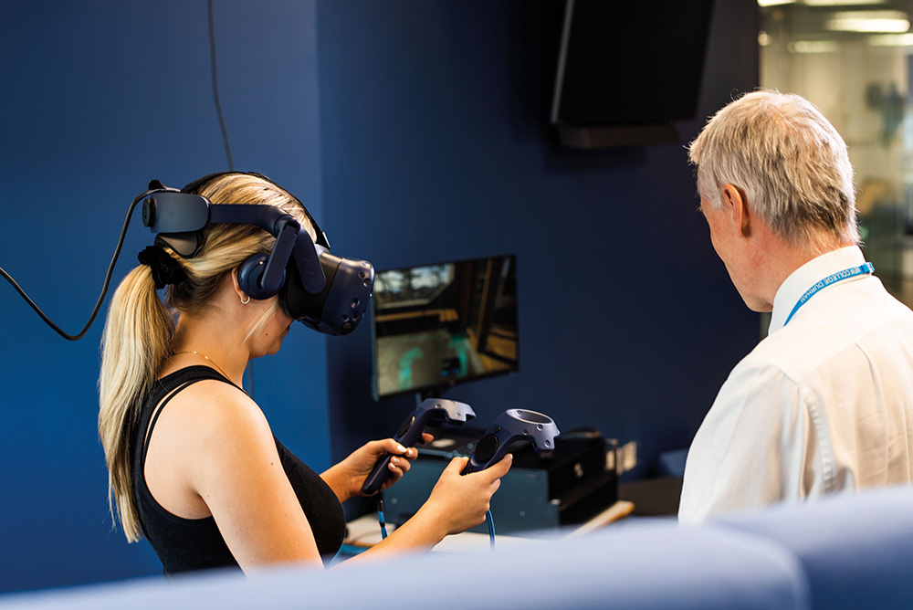 Student using a VR kit