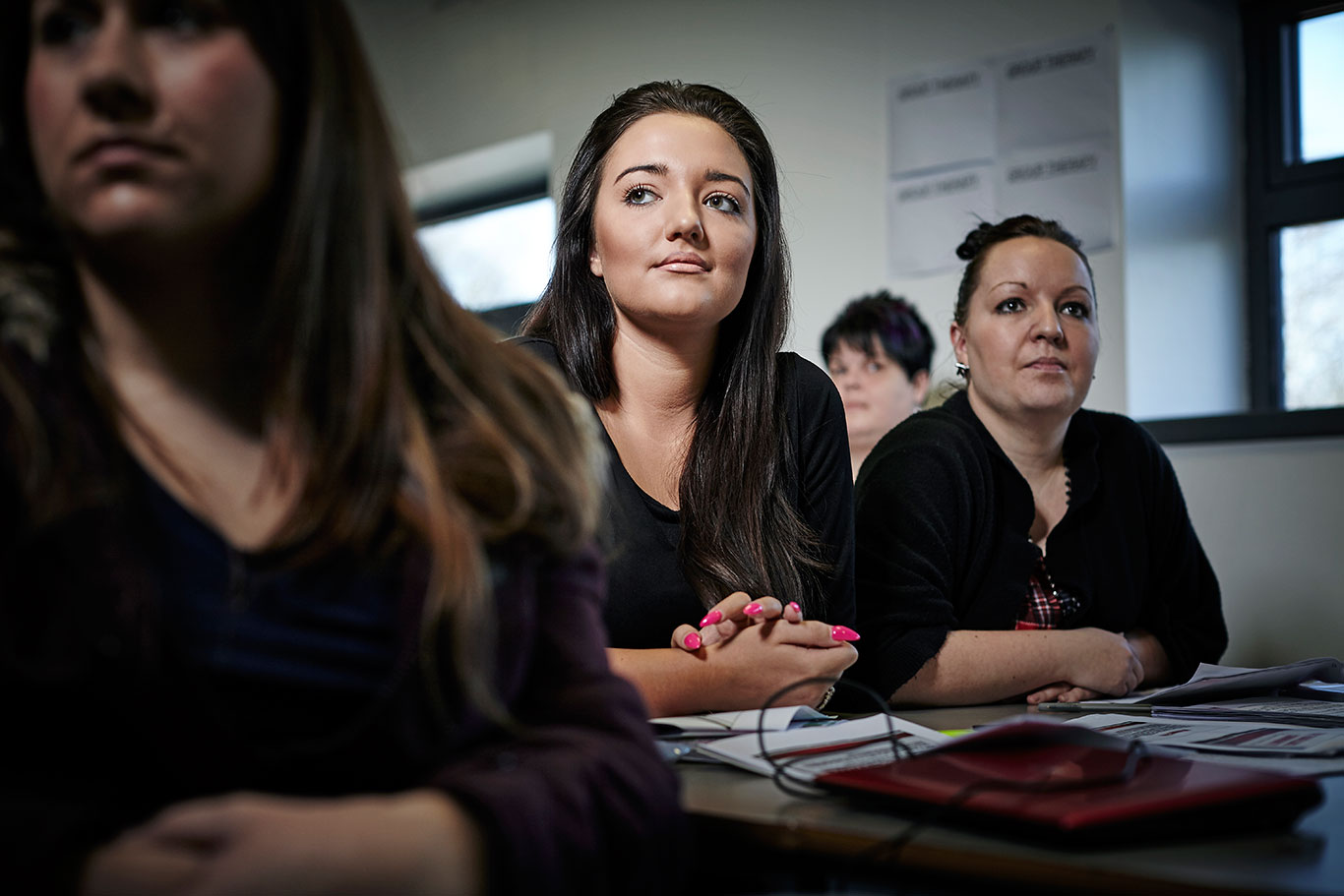 Students listening to a class