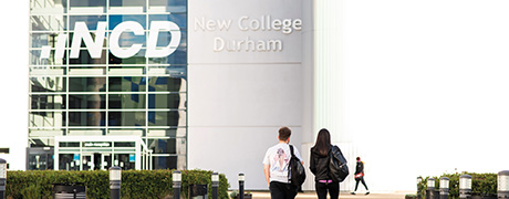 students walking to college