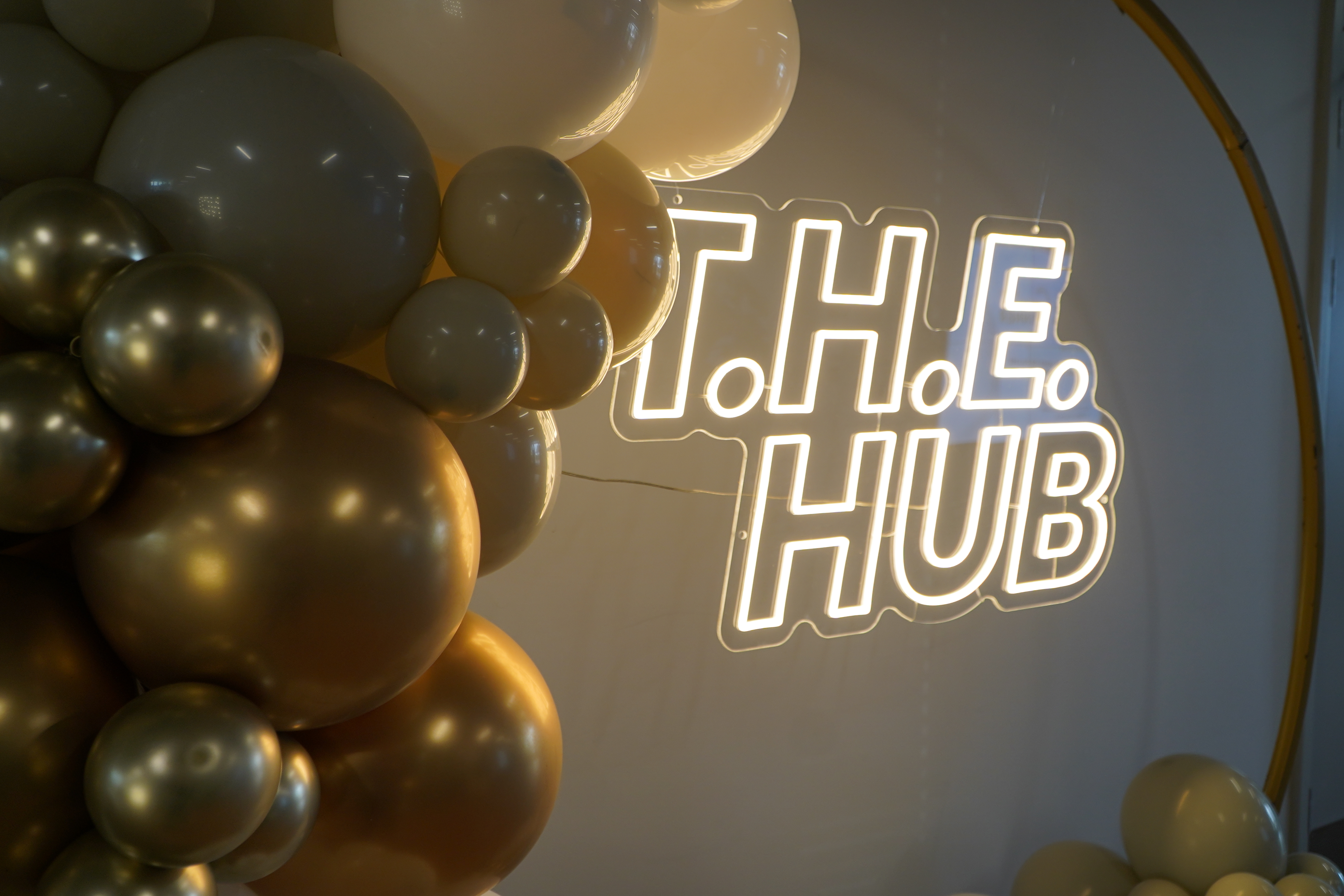 T.H.E. Hub neon sign