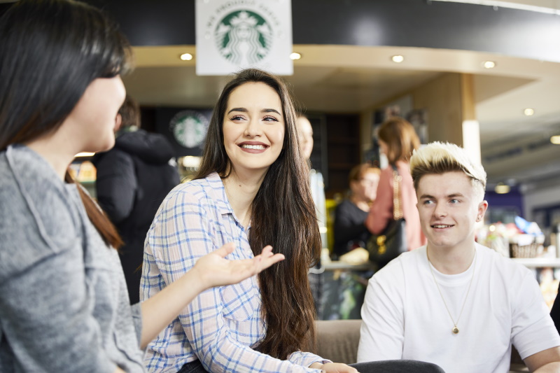 students talking in a group